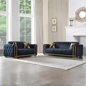 Black Velvet Modern Sofa Set By McFerran