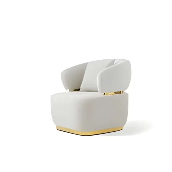 White Sofa Set With Gold Trim By McFerran - Image 2