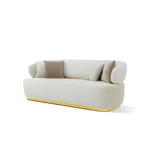 White Sofa Set With Gold Trim By McFerran - Image 3
