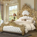 Bernadette White Leather Bed Eastern King by ACME