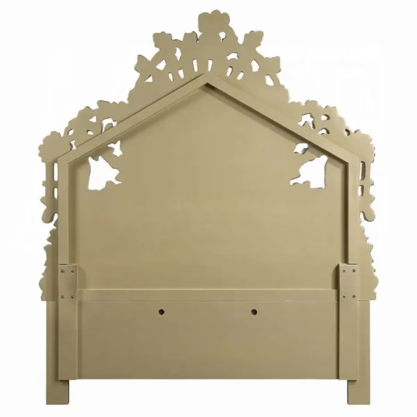 Bernadette White Leather Bed Eastern King by ACME - Image 4