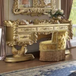 Bernadette Gold 5 Drawer Vanity Desk by ACME
