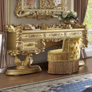 Bernadette Gold 5 Drawer Vanity Desk by ACME