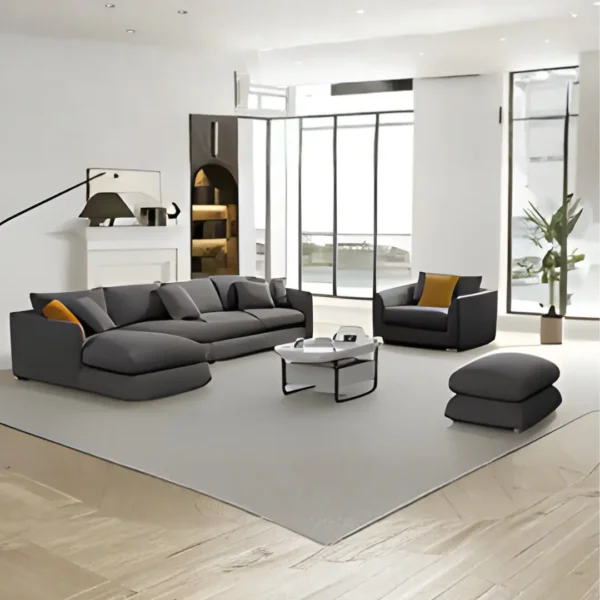 Linen Gray Chaise Lounge By McFerran - Image 3