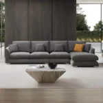 Linen Gray Chaise Lounge By McFerran - Image 2