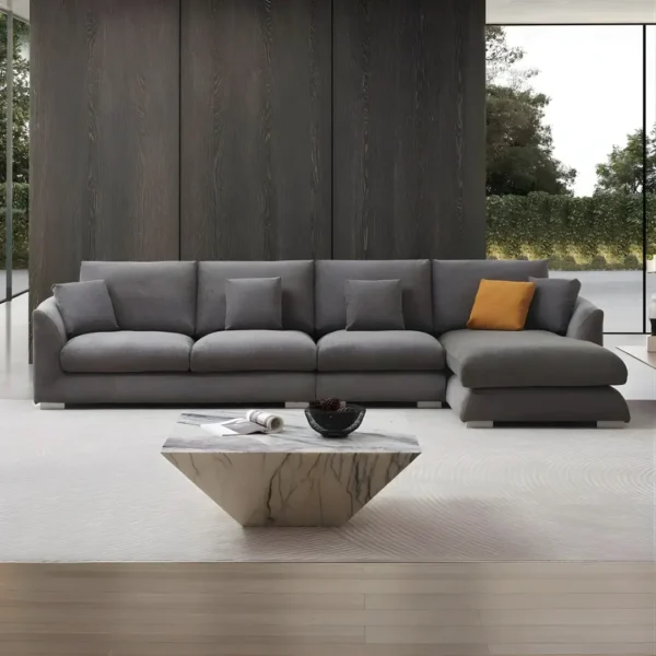 Linen Gray Chaise Lounge By McFerran - Image 2