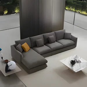 Linen Gray Chaise Lounge By McFerran