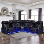Leather Corner Wedge Sectional Sofa By Mcferran - Image 2