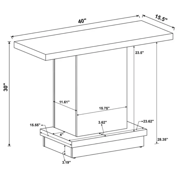 Reston Cappuccino Sofa Console Table By Coaster Furniture - Image 7