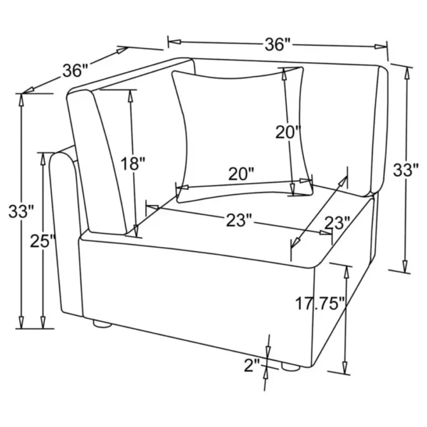 Elysia Chenille Wedge Corner Sectional By Coaster Furniture - Image 7