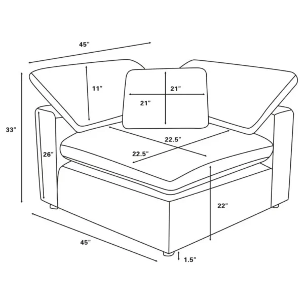 Raleigh Corner Wedge Sectional By Coaster Furniture - Image 10
