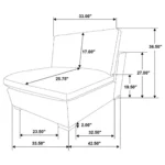 Lakeview Armless Chenille Fabric Chair By Coaster Furniture - Image 9