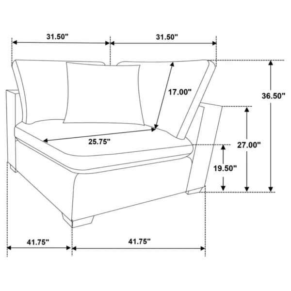 Lakeview Corner Modular Chair By Coaster Furniture - Image 9