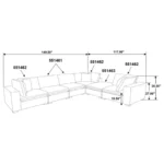 Lakeview 6 Piece L Shape Sofa Sectional By Coaster Furniture - Image 7