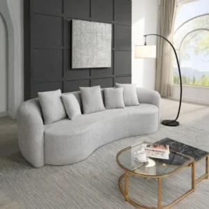 Barasa Oversized Compressed Dark Gray Sofa With 5 Pillows by ACME