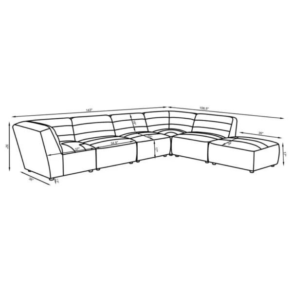 Sunny 6-Piece Elegant Sectional Sofa By Coaster Furniture - Image 14