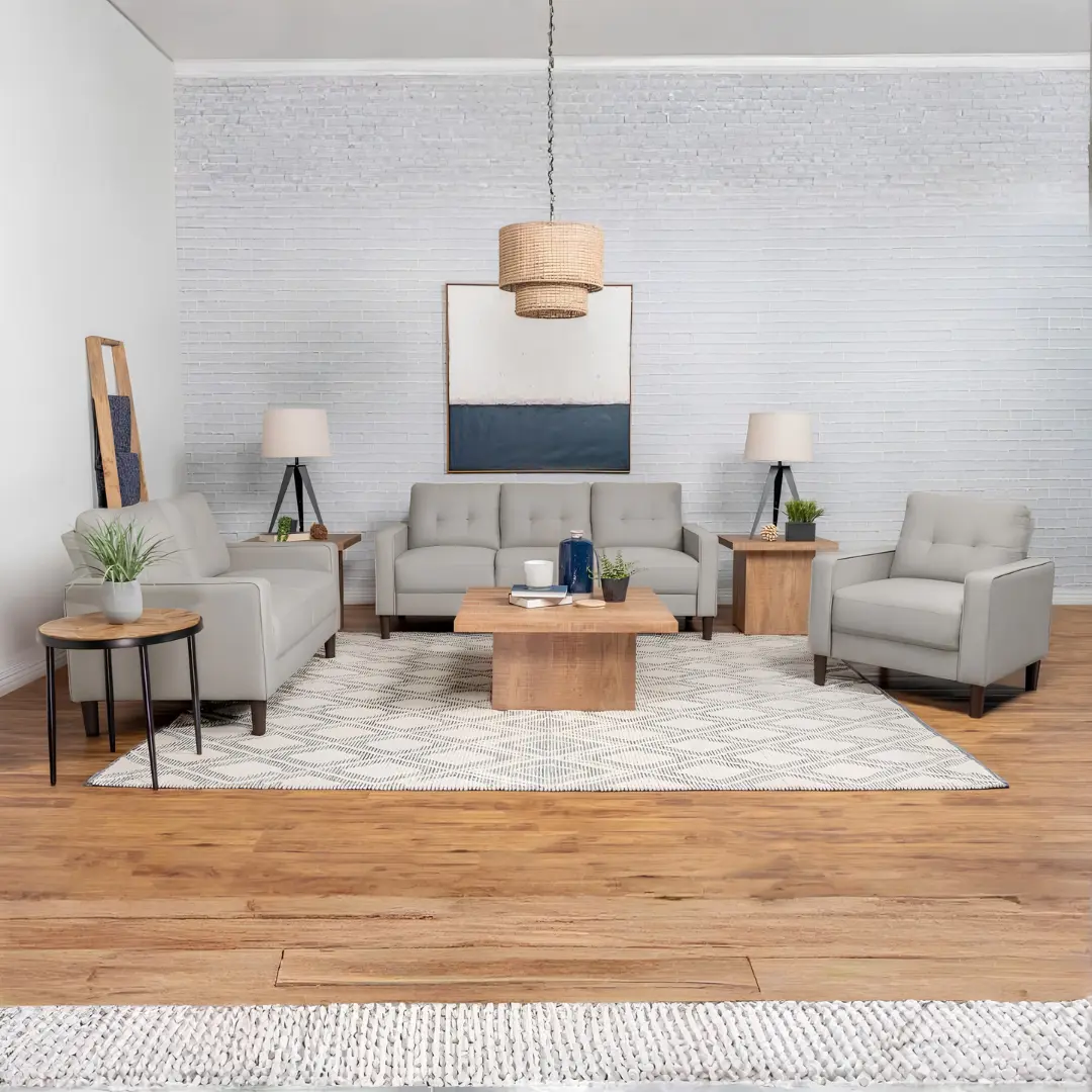 Bowen 3-Piece Tufted Sofa Set By Coaster Furniture | U-Trade Furniture Bowen 3-Piece Tufted Sofa Set By Coaster Furniture - Image 1