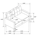 Bowen 3-Piece Tufted Sofa Set By Coaster Furniture - Image 8