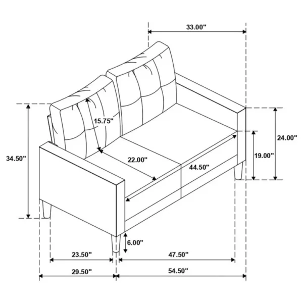 Bowen 3-Piece Tufted Sofa Set By Coaster Furniture - Image 8