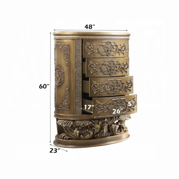 Constantine Gold Wooden Storage Chest by ACME - Image 4