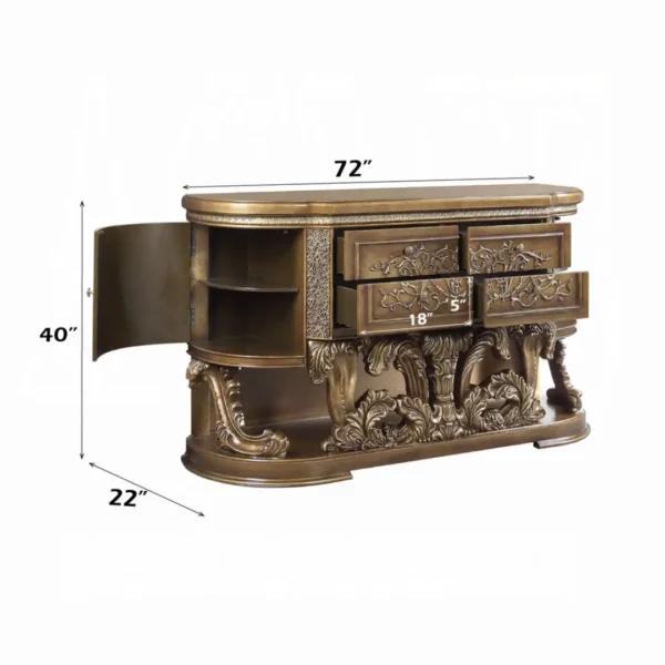 Constantine Gold Baroque Dresser by ACME - Image 3