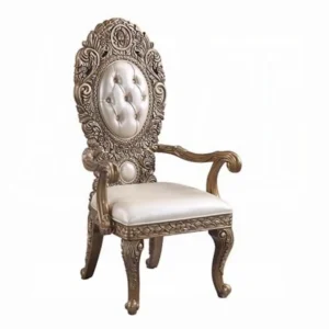 Constantine Leather Dining Arm Chair Set of 2 by ACME
