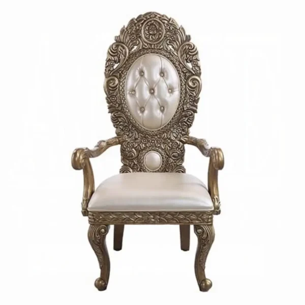 Constantine Leather Dining Arm Chair Set of 2 by ACME - Image 2