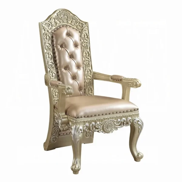 Vatican Leather Arm Dining Chair Set of 2 by ACME - Image 3