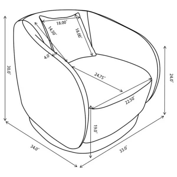 Arnaud Round Swivel Accent Chair By Coaster Furniture - Image 10