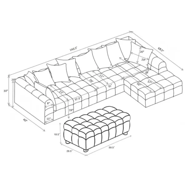Amara 4 Piece Sectional Sofa By Coaster Furniture - Image 11