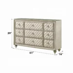 Lucienne Beige Velvet Dresser by ACME - Image 3