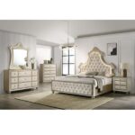 Lucienne Beige Velvet Dresser by ACME - Image 4