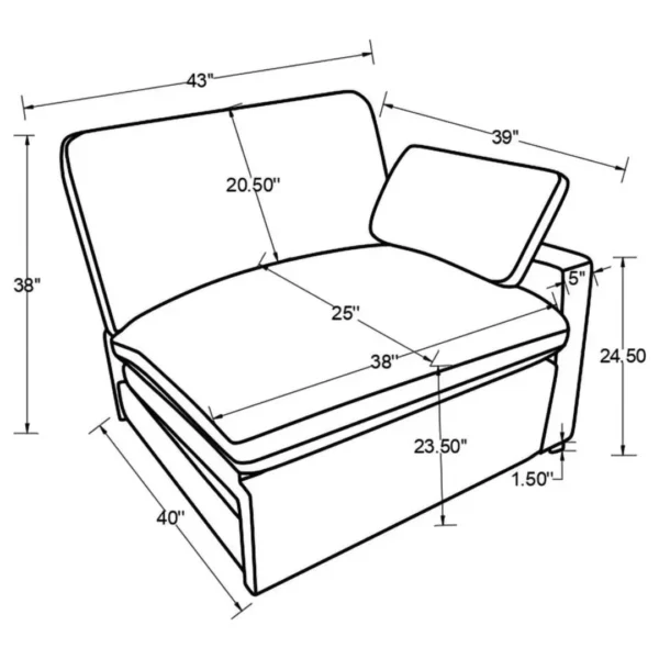 Collins Modular Modern Recliner Chair By Coaster Furniture - Image 18