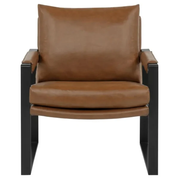 Rosalind Brown Leather Accent Chair By Coaster Furniture - Image 2