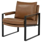 Rosalind Brown Leather Accent Chair By Coaster Furniture - Image 4