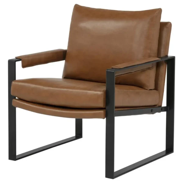Rosalind Brown Leather Accent Chair By Coaster Furniture - Image 4