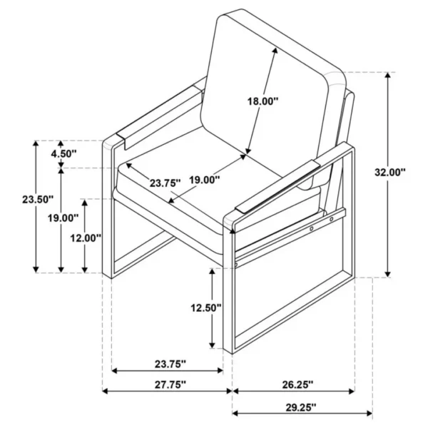 Rosalind Brown Leather Accent Chair By Coaster Furniture - Image 7