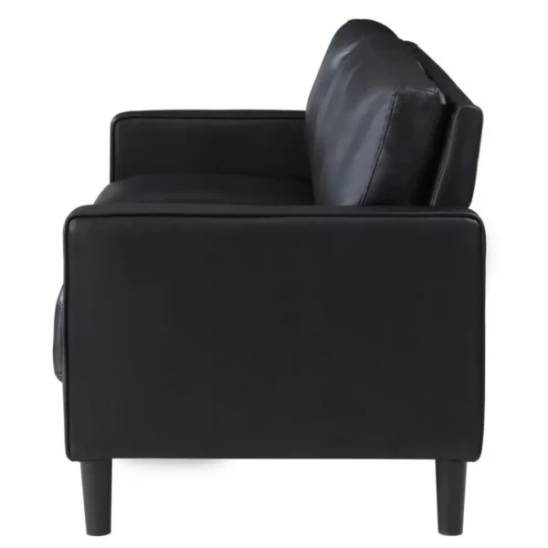 Ruth Upholstered Black Leather Sofa By Coaster Furniture - Image 3