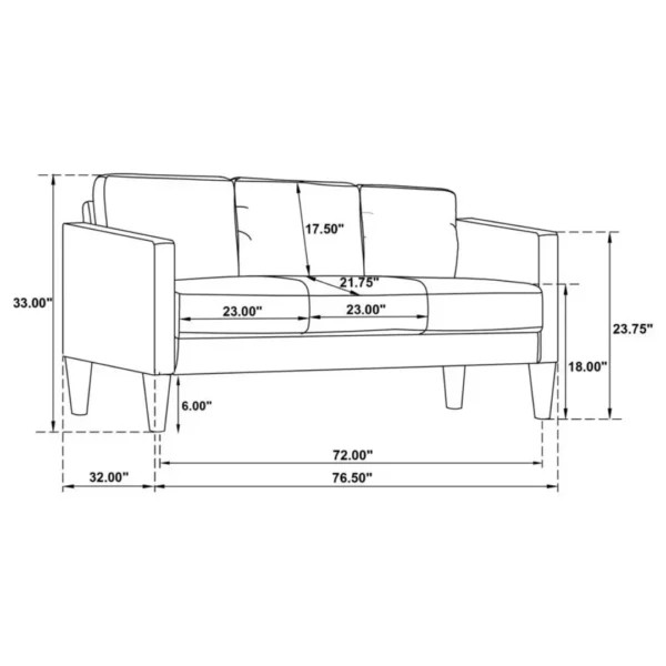Ruth Upholstered Black Leather Sofa By Coaster Furniture - Image 5