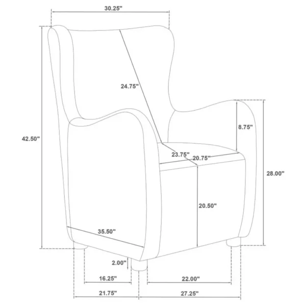 Thornton Modern High Back Accent Chair By Coaster Furniture - Image 8