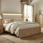 Helios 5 Pc Natural Wood Bedroom Set by Furniture Of America - Image 2