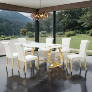 Holbaek 5 Pc 80″ Dining Room Sets Contemporary by Furniture Of America