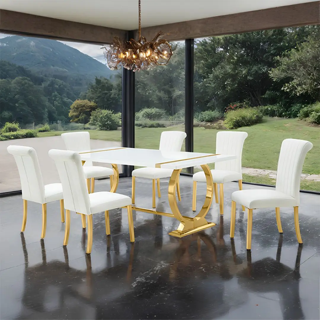Holbaek 5 Pc 80″ Dining Room Sets Contemporary by Furniture Of America | U-Trade Furniture Holbaek 5 Pc 80" Dining Room Sets Contemporary by Furniture Of America - Image 1