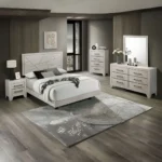 Dubuque 4 Pc Queen Light Grey Bedroom Set by Furniture Of America