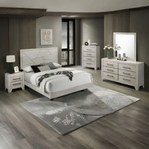 Dubuque 4 Pc Queen Light Grey Bedroom Set by Furniture Of America