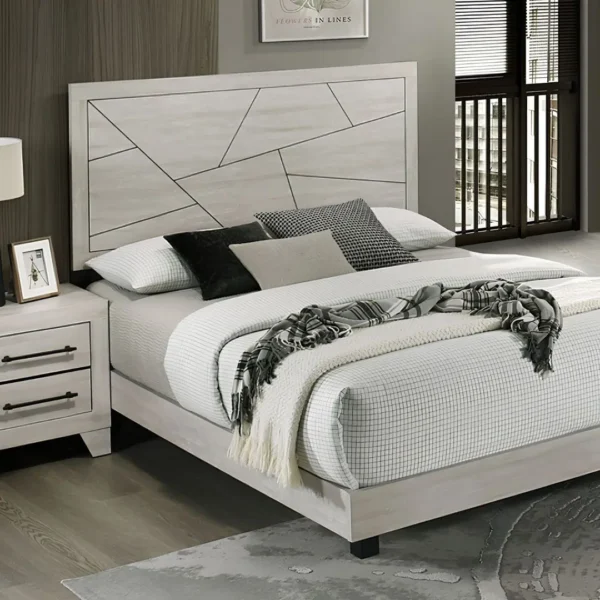 Dubuque 4 Pc Queen Light Grey Bedroom Set by Furniture Of America - Image 2