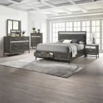 Voleta 4 Pc Queen Grey bedroom Set by Furniture Of America