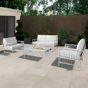 Shomari White Outdoor Sofa Set By Furniture of America
