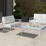 Shomari White Outdoor Sofa Set By Furniture of America - Image 2