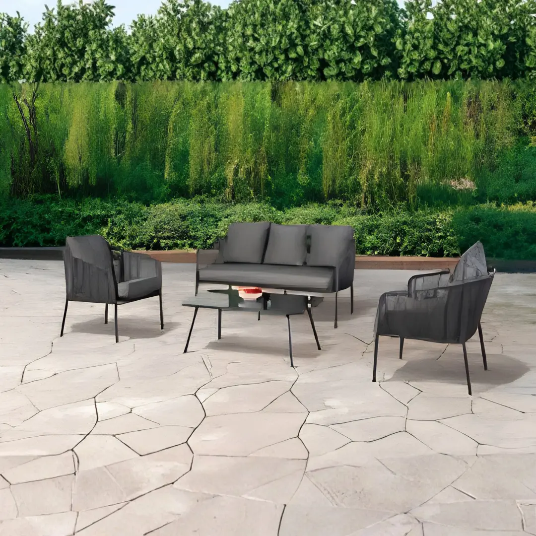 Myesha Dark Gray Metal Patio Set By Furniture of America | U-Trade Furniture Myesha Dark Gray Metal Patio Set By Furniture of America - Image 1